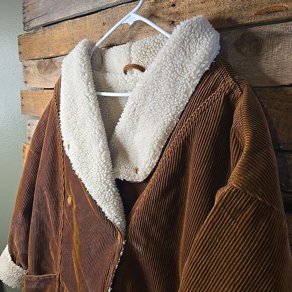 Wrangler Corduroy Ranch Coat Women's Large Sherpa Lined - Picture 3 of 11